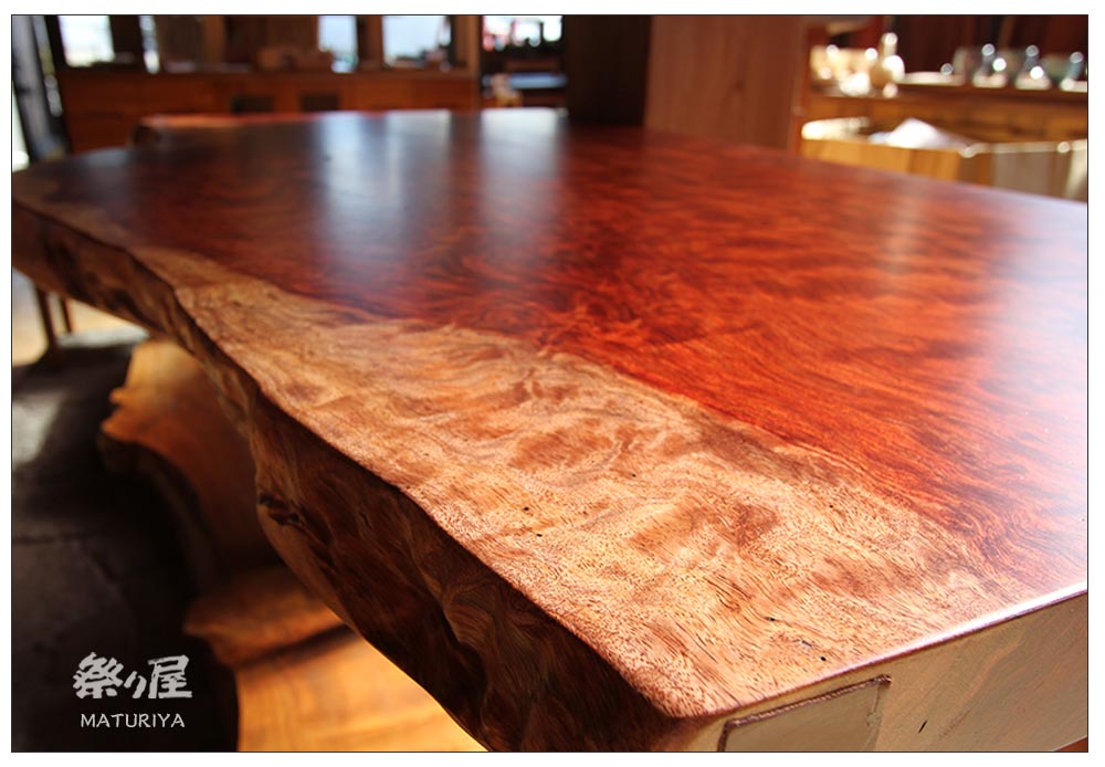 神奈川県 海老名店展示 一枚板 アフリカンローズ材 テーブル用天板