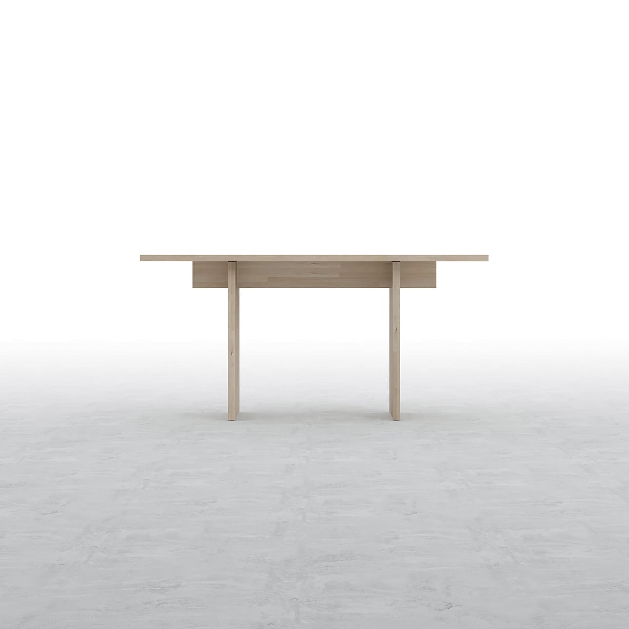 コンソールデスク 木製脚 幅1500×奥行450㎜ ラバーウッド（クリアー