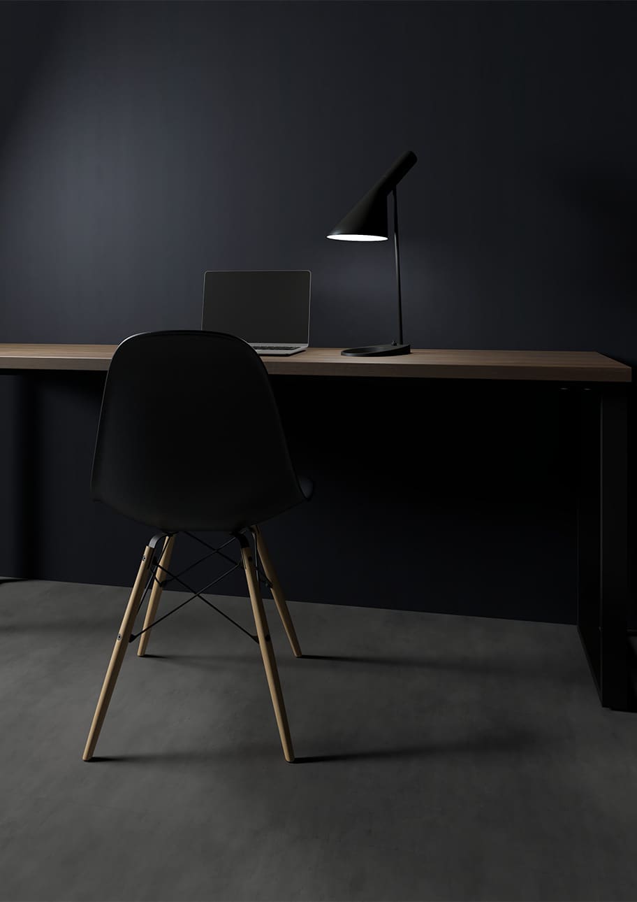 コンソールデスク スチール脚（RO）幅1800×奥行450㎜ ラバーウッド