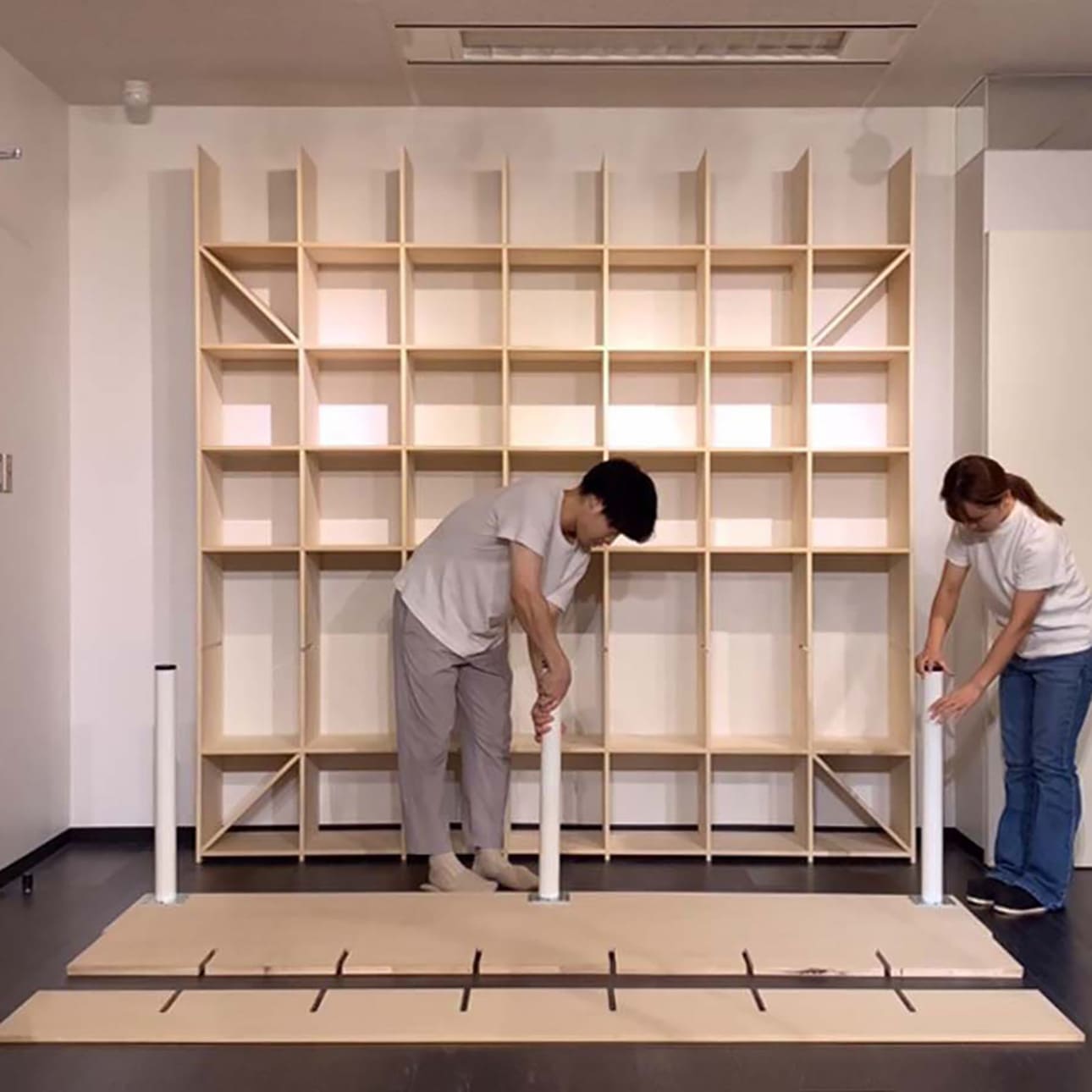 壁一面の本棚 奥行350mm（最下段なし）縦7コマ×横5コマ|Shelfシリーズ