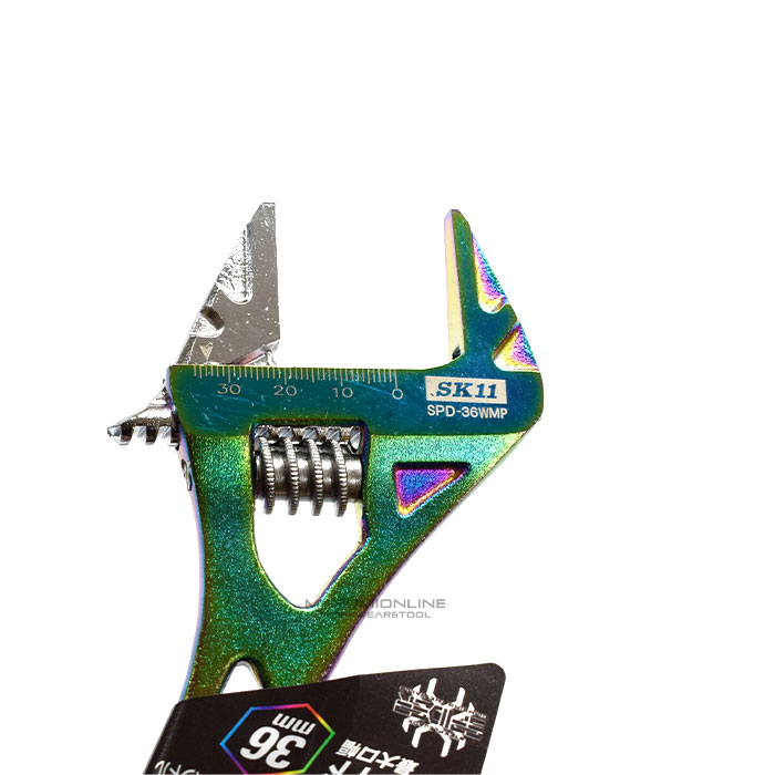 SK11 藤原産業 虹色チタンコーティング ワイドモンキレンチ モンキー