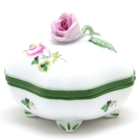 ヘレンド(Herend) ウィーンの薔薇(06179/VRH) ボンボン入れ(高さ:6.6cm