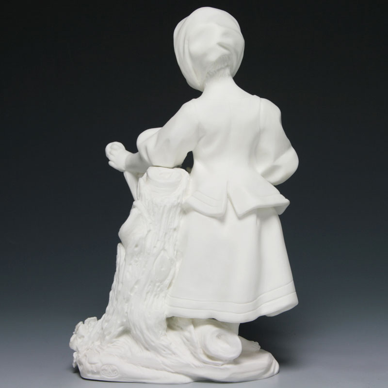 セーブル(Sevres) 希少 白磁 人形置物 ビスケット 軟質磁器製 エプロン