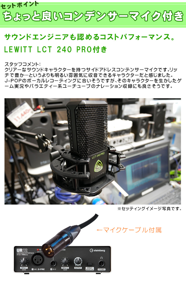 Steinbergオーディオインターフェイス UR12B コンデンサーマイク付