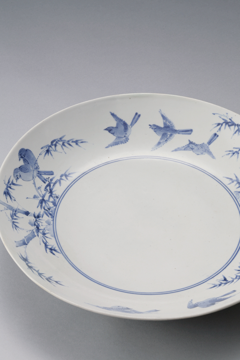 染付雀竹文大皿 ｜ みかわち焼 三川内焼- 総合サイト