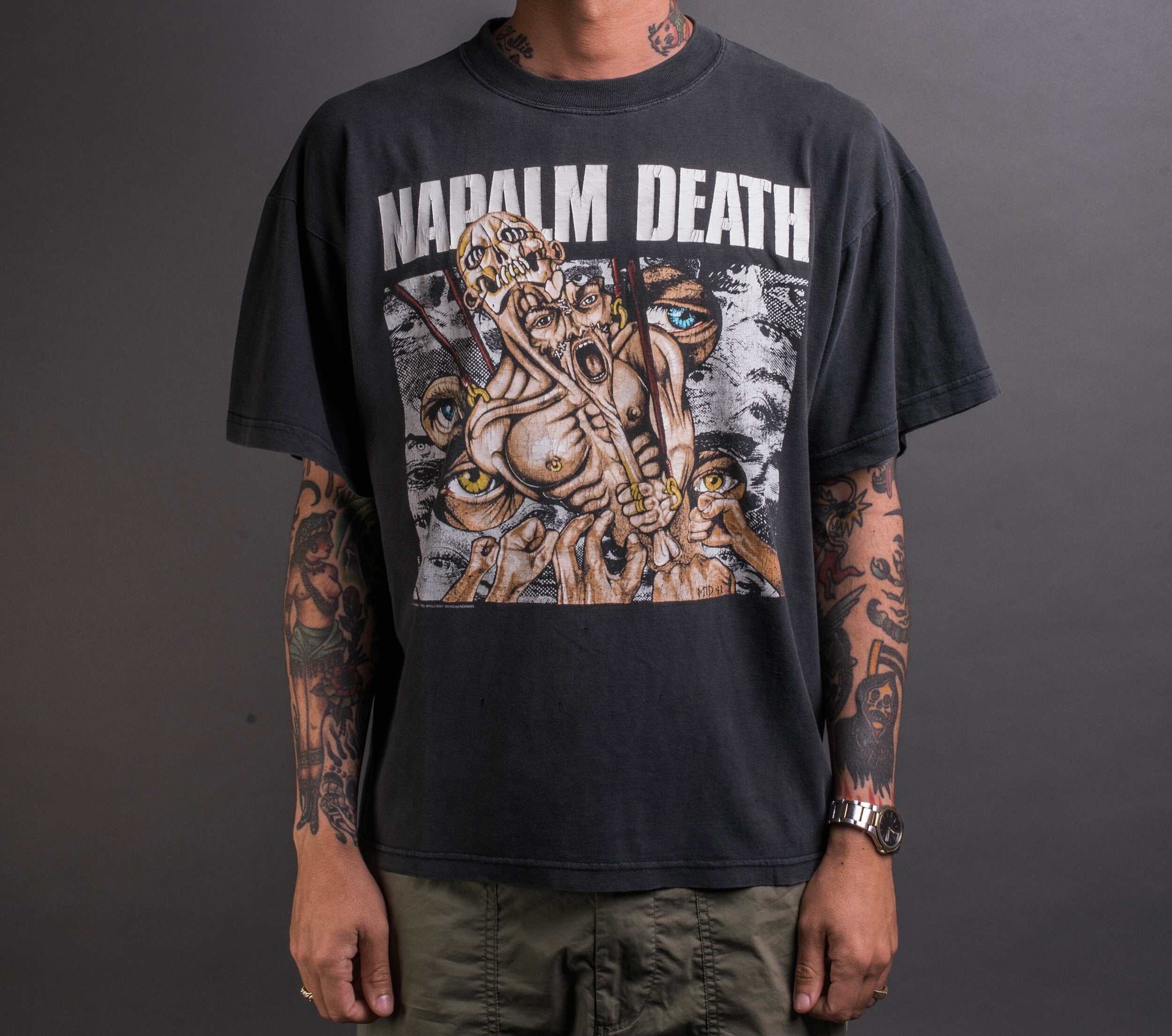 Vintage 1991 Napalm Death Mass Appeal Madness T-Shirt – Mills
