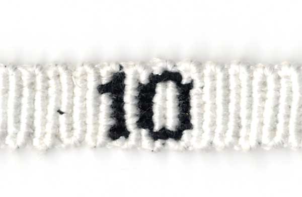 VNF010:ミサンガ・コットン編こみ数字[白黒]・通販:ミサンガ販売店