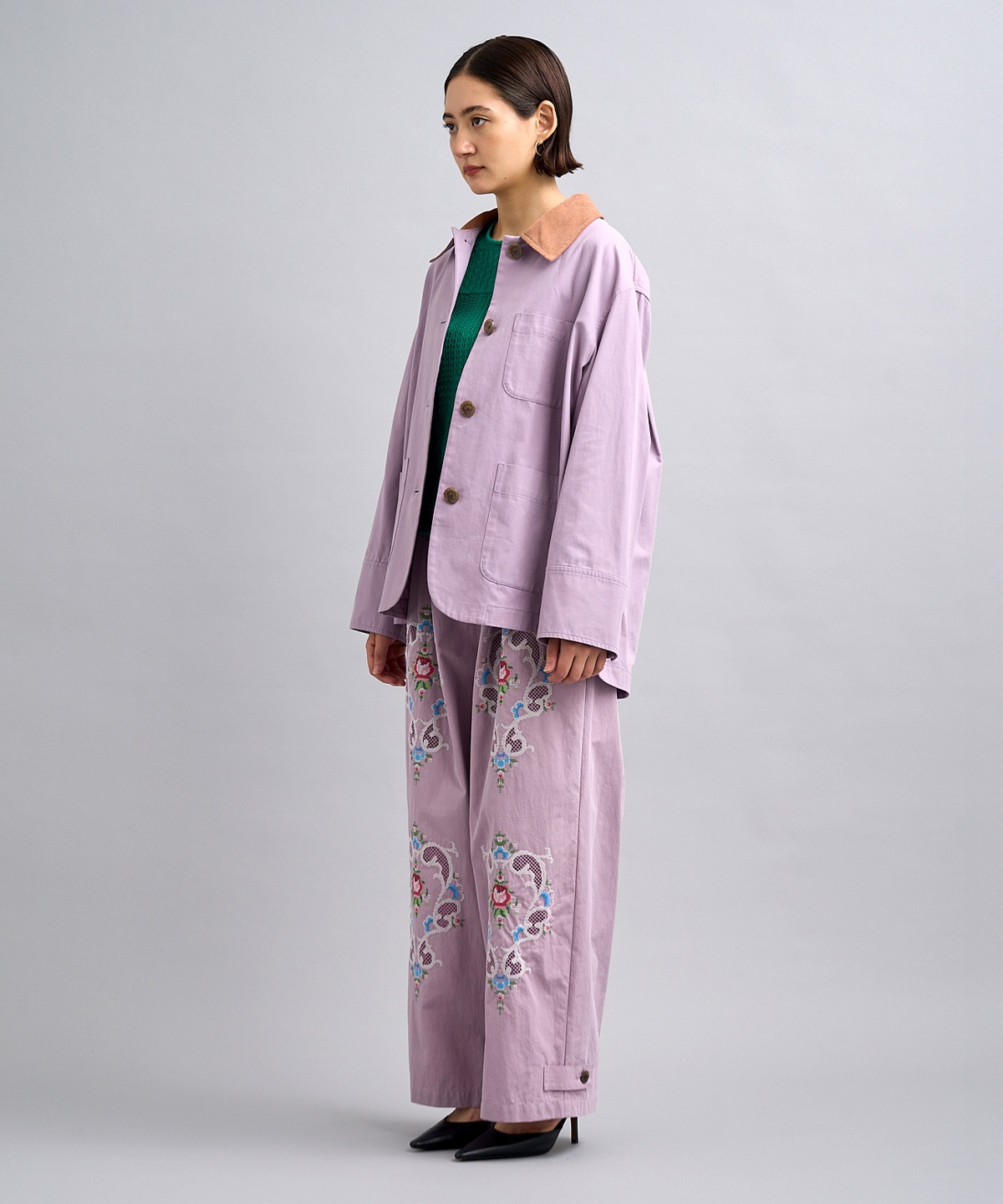 フラワー刺繍パンツ | MUVEIL Online Shop