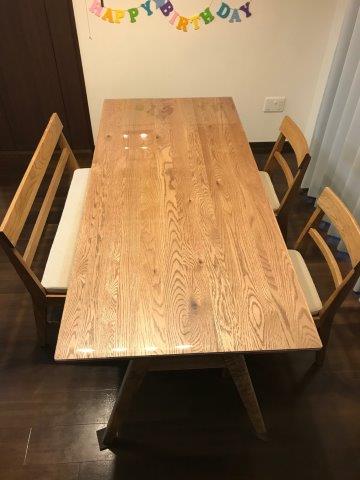 新しく購入したウニコ・アディのテーブルに透明マット敷いた10家庭の