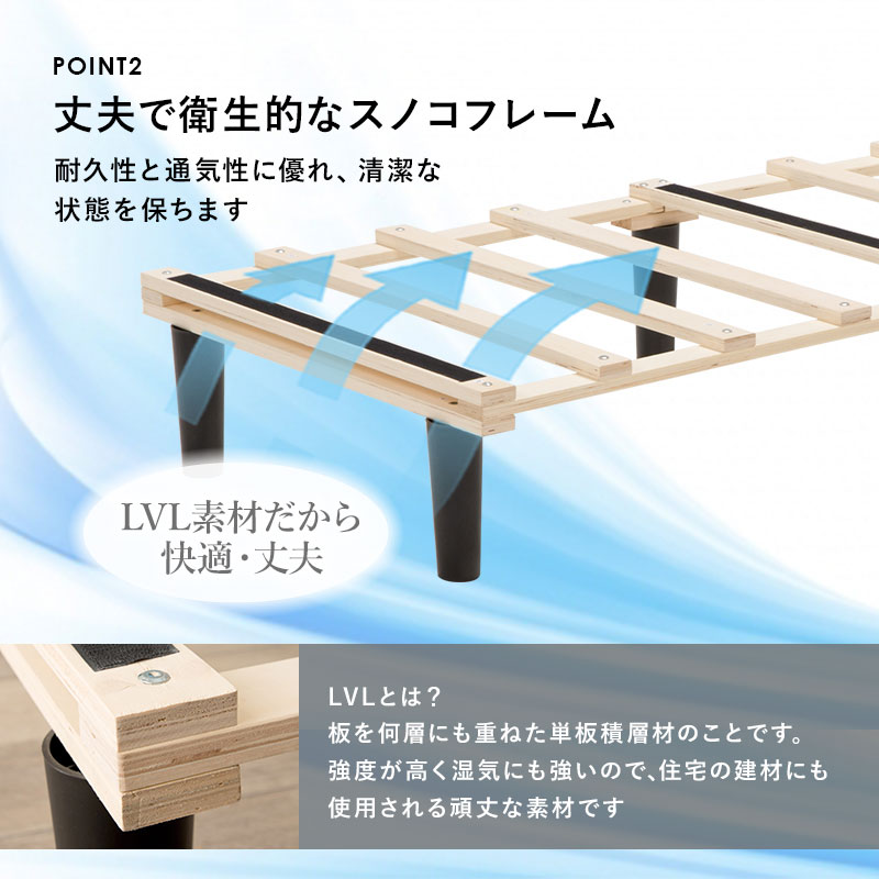 ボンネルコイルマットレス すのこベッド セミシングルショート KMB