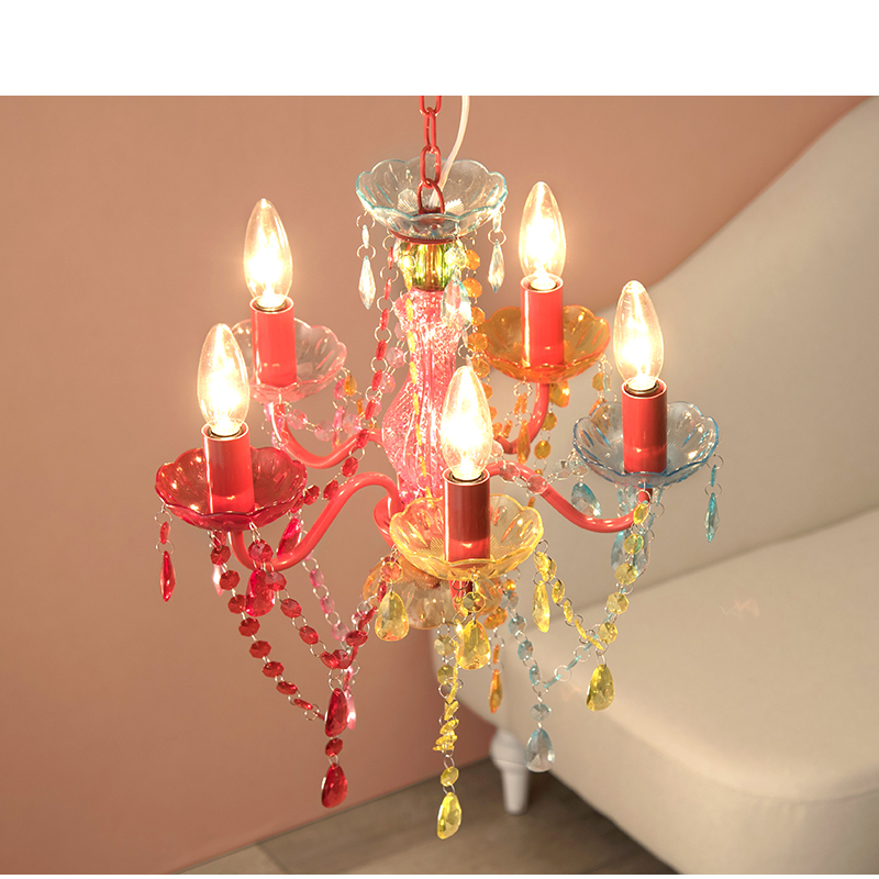 シャンデリア 5灯 NL-8605 ゴージャス 白熱電球付き LED対応 アクリル