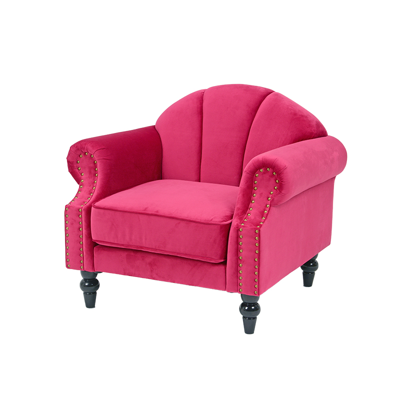 プリンセスソファ ルコ1P 1人掛け シェルソファ エレガント Sバネ 鋲