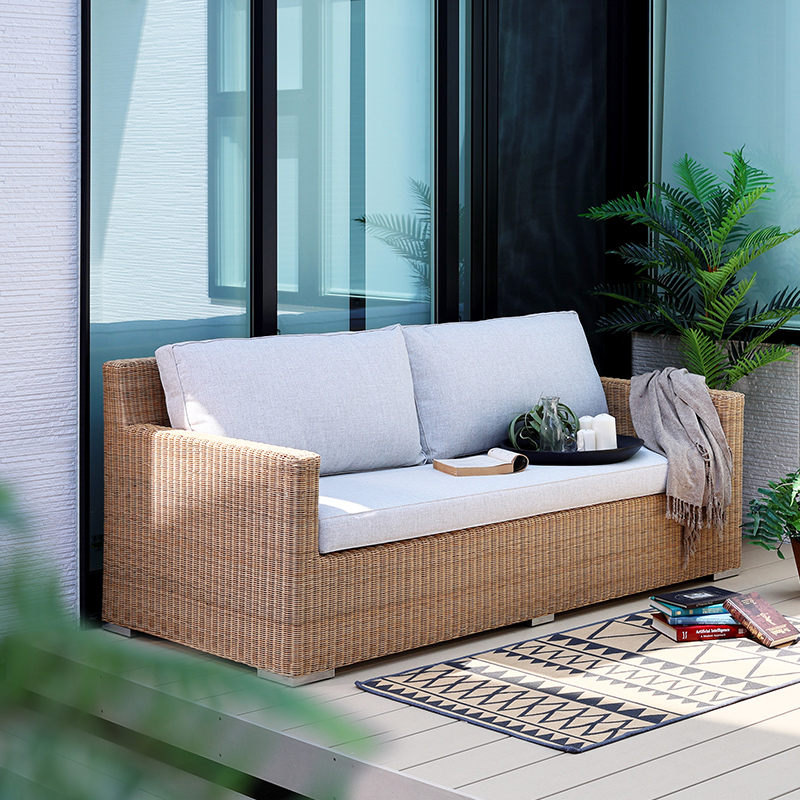 アウトドアソファ シンセティックラタン PEコード ワイルドナチュラル