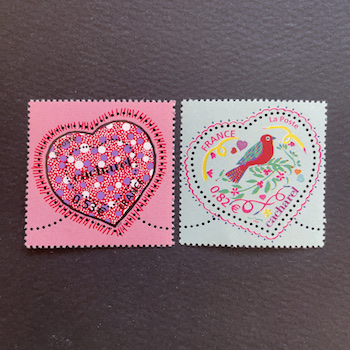 4058 外国切手 フランス 2001年 バレンタイン ラクロワ ハート型 4058
