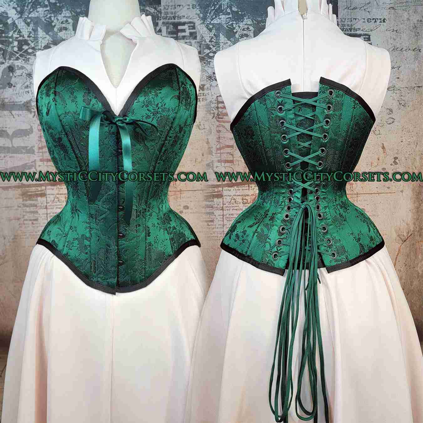 MCC126 Bird Brocade Overbust Corset