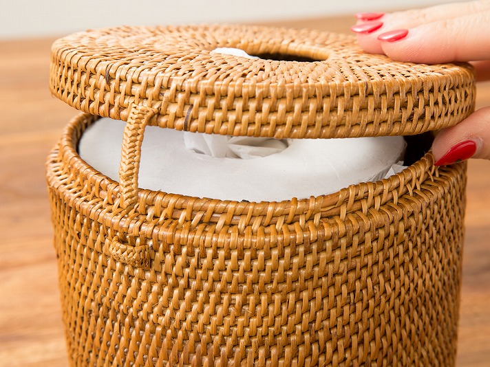 卓上アタ製トイレットペーパーホルダー【46081】 /アジアン雑貨・バリ雑貨