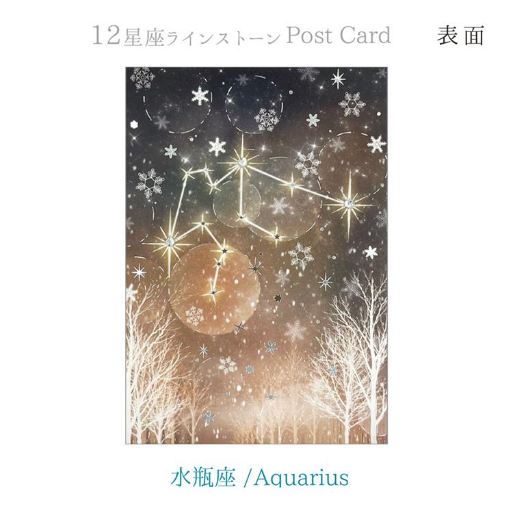 12星座ポストカード ラインストーン付き 水瓶座(水瓶座