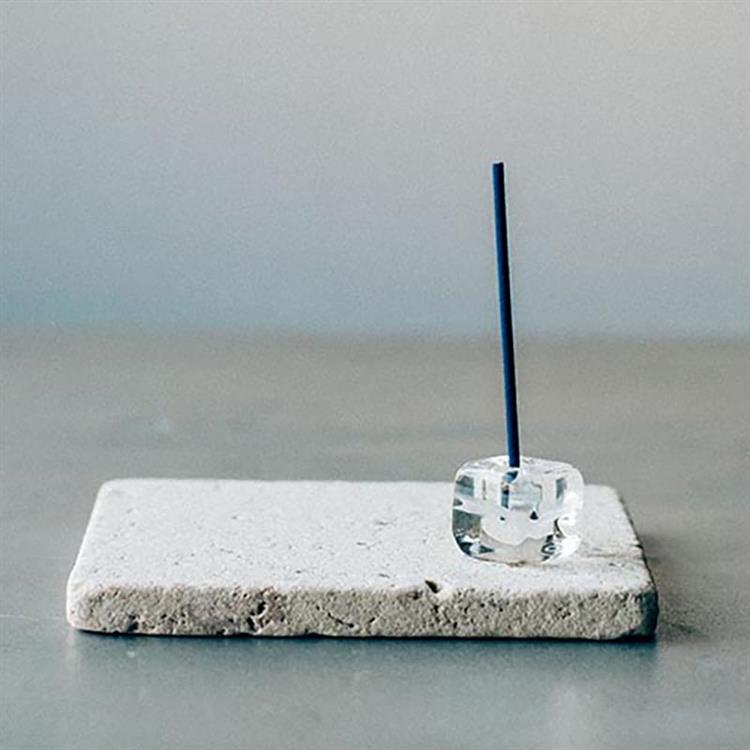 ガラスのお香立て アイス・天然石セット: ホーム＆キッチン | ロフト