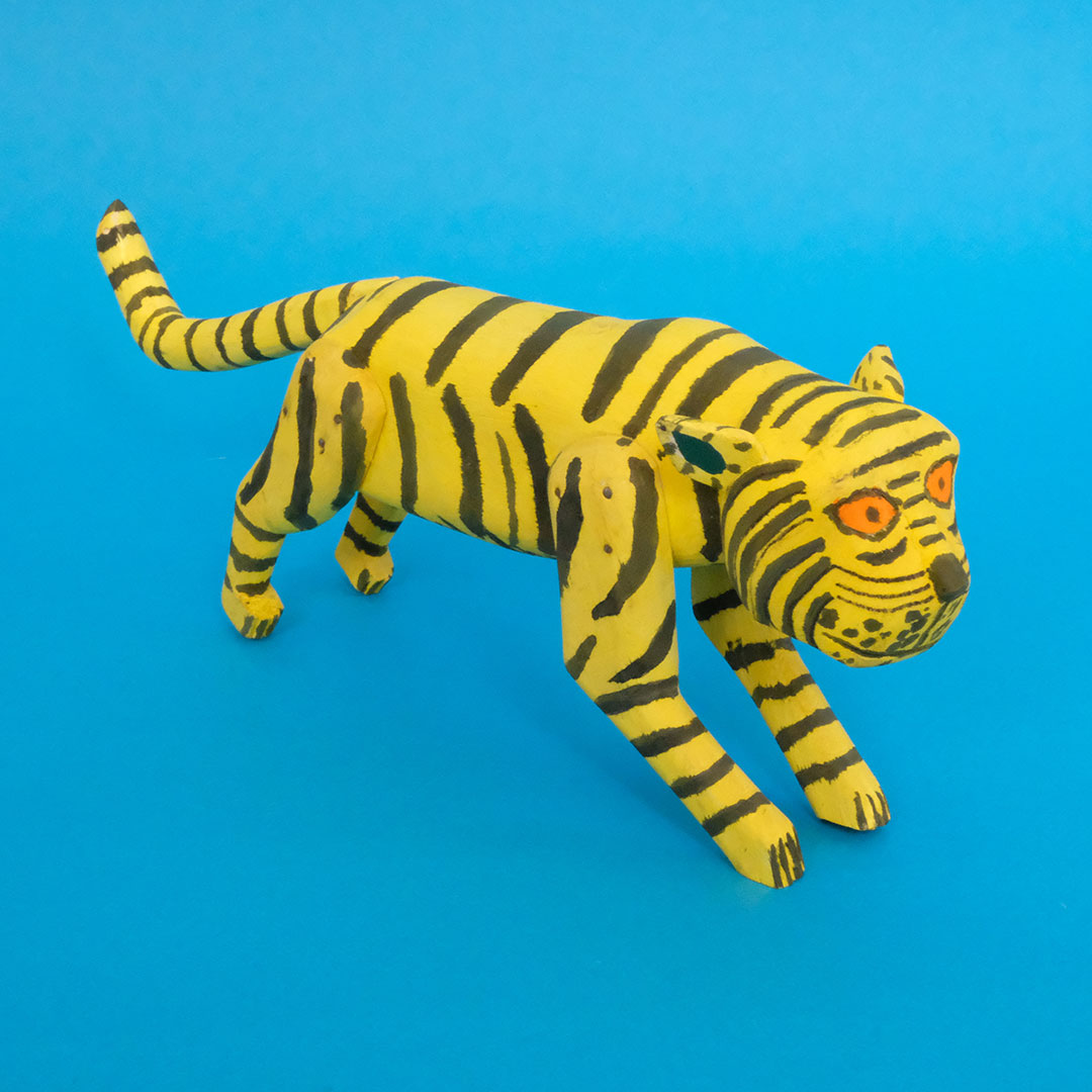 虎（オアハカ ウッドカービング）- LABRAVA [メキシコ 民芸 フォーク