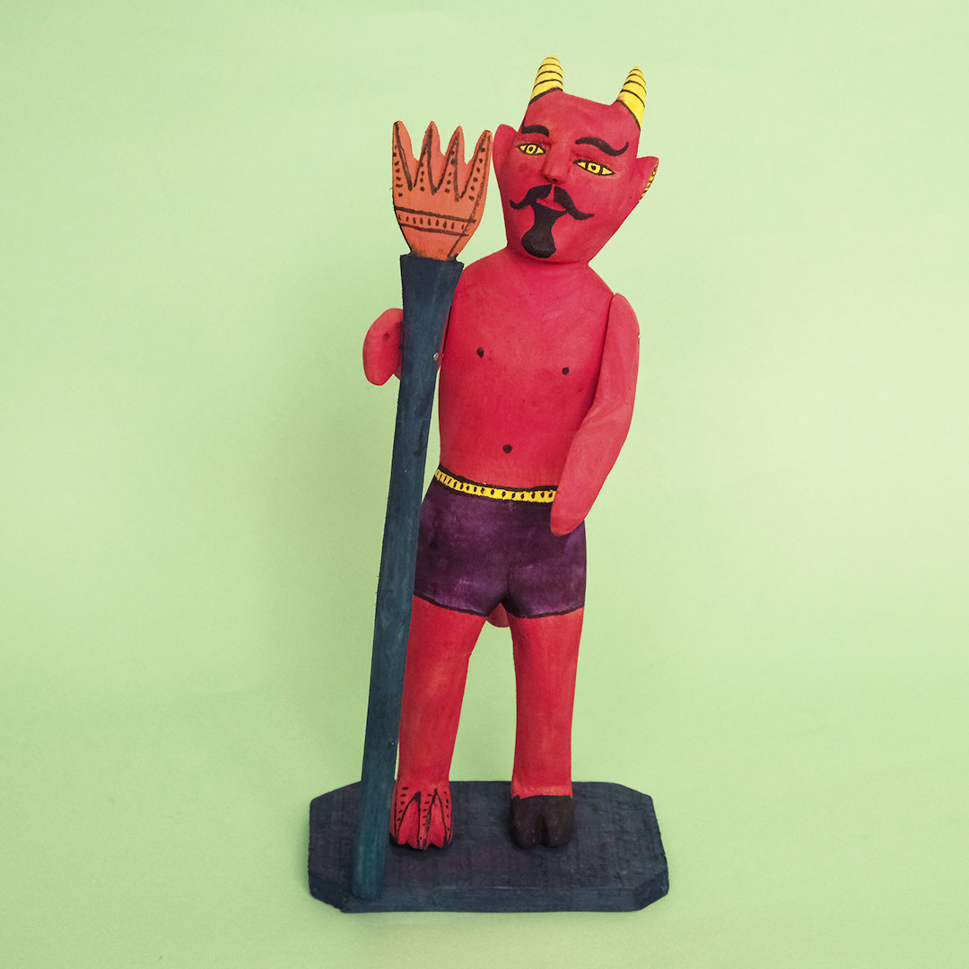 悪魔（オアハカの木彫り）- LABRAVA [メキシコ 民芸 フォークアート 雑貨]