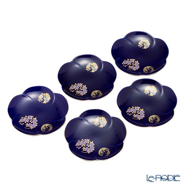 香蘭社 ルリ花丸紋 銘々皿5枚揃 R3003-FS4 | ブランド洋食器専門店ル