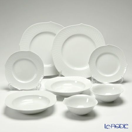 マイセン（Meissen） 波の戯れホワイト 2人用 ディナー8点セット