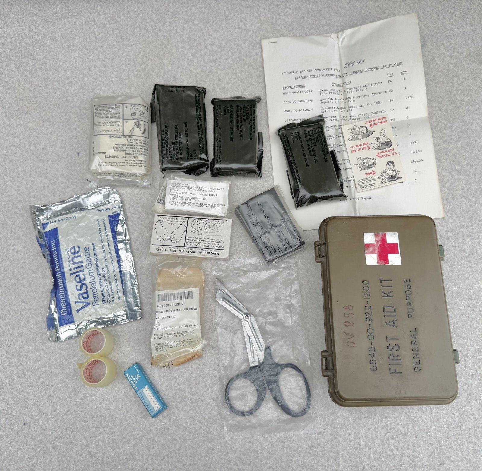 米軍実物 ファーストエイドキットセット BOX メディカル