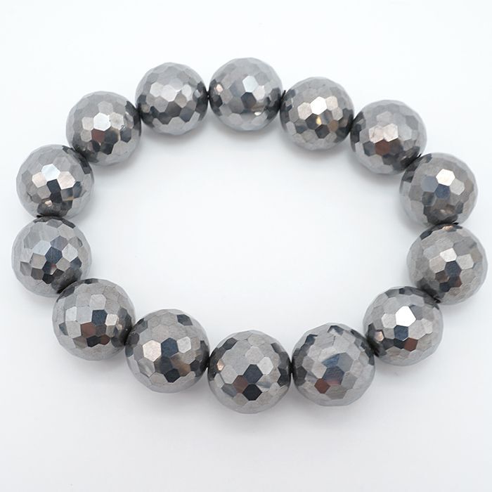 テラヘルツ鉱石ブレスレット◇ミラーボールカット 12mm玉◇