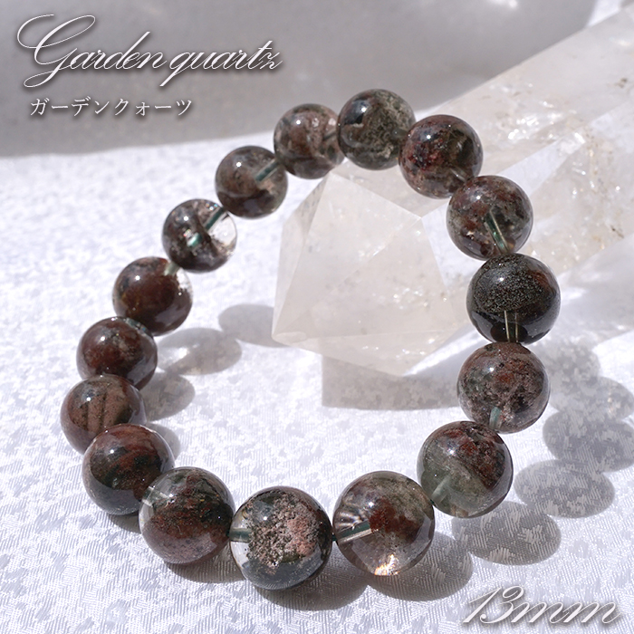 天然石　ガーデン　ブレスレット ガーデンクォーツ ブレスレット ホワイト 12mm 18.5cm 天然石