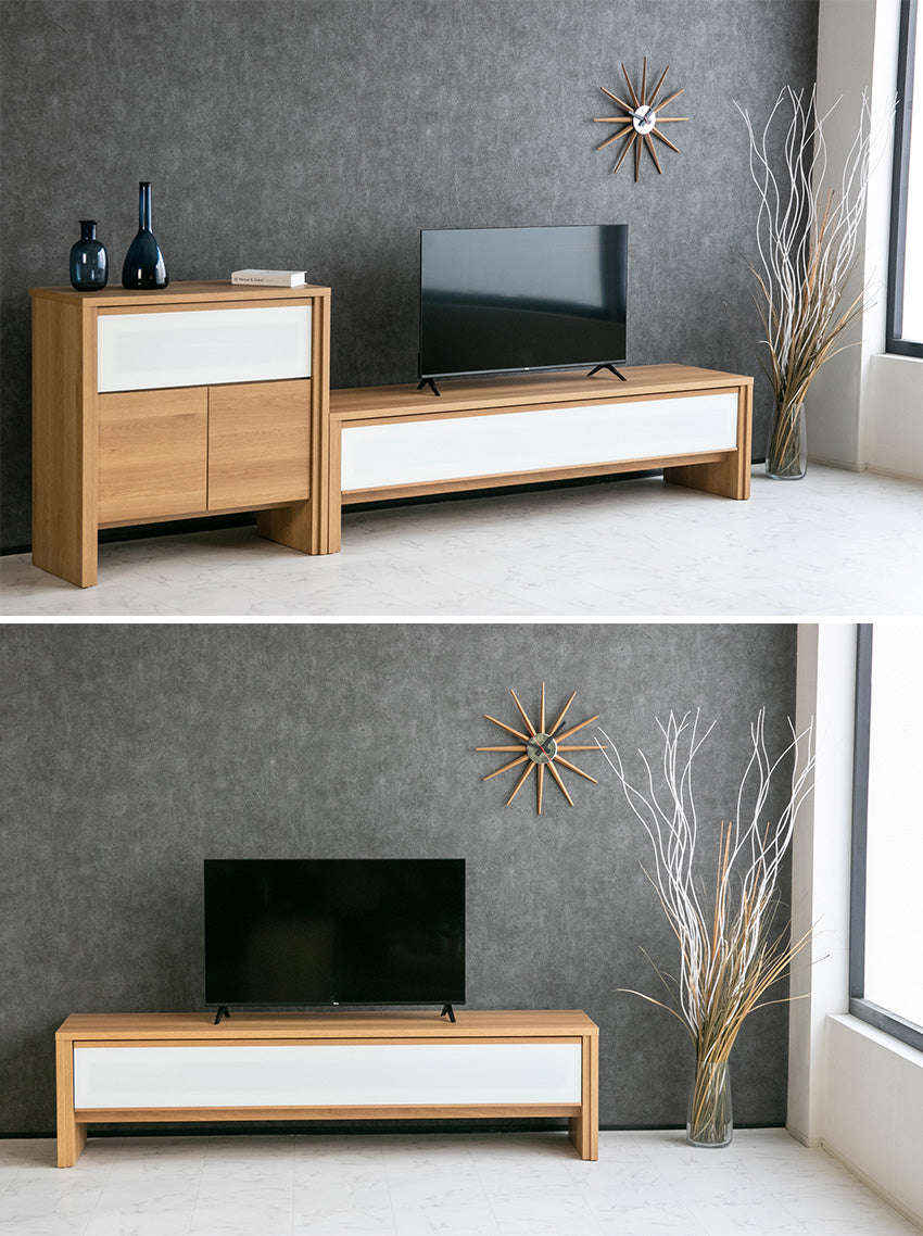 lushroom テレビボード スモークガラス 引き出し 収納 テレビ台