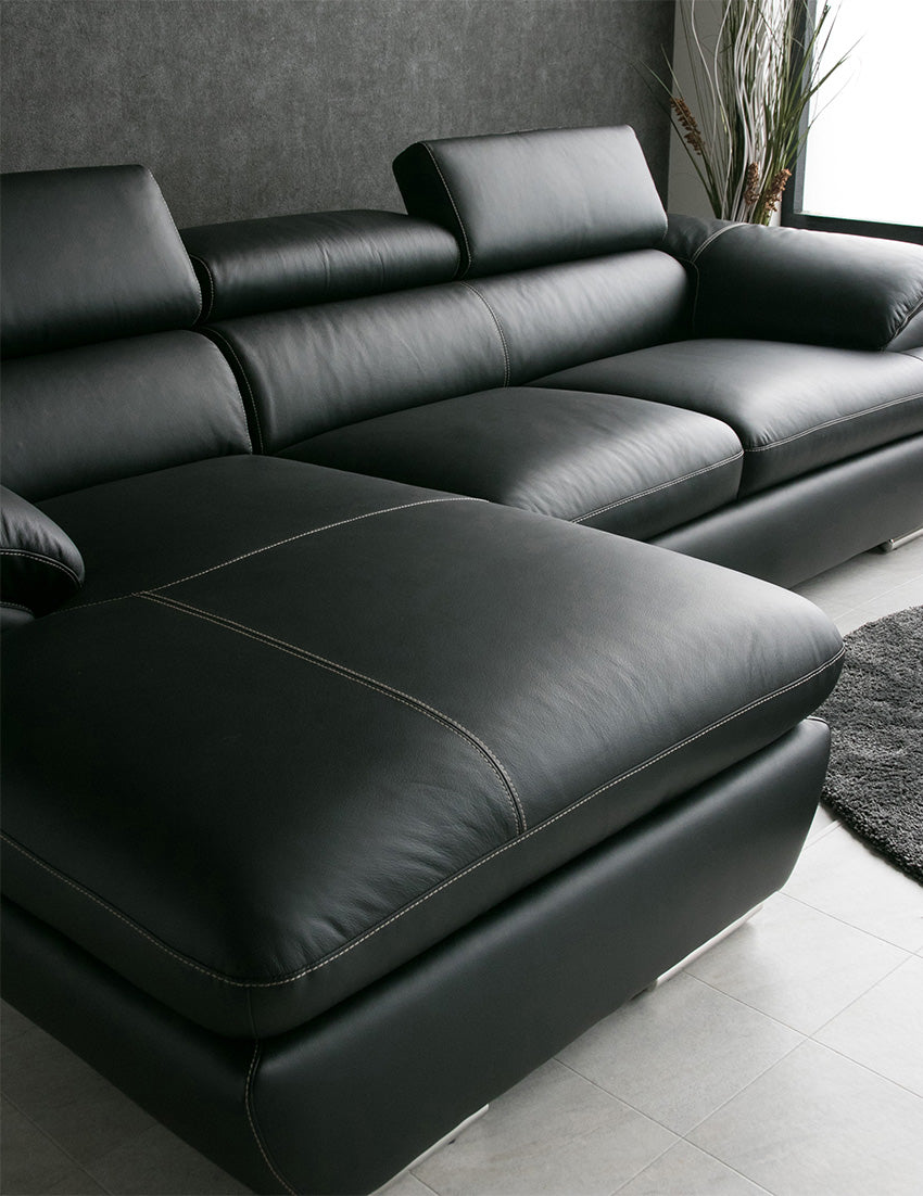 lushroom カウチソファ 本革 3人掛け レザー ソファー リクライニング