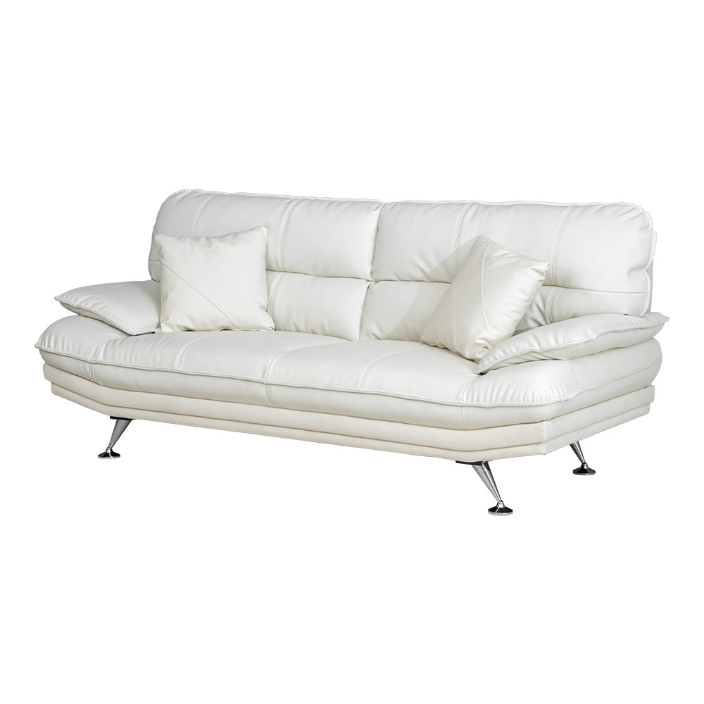 lushroom ソファ 本革 3人掛け レザー ホワイト キャメル 幅197cm