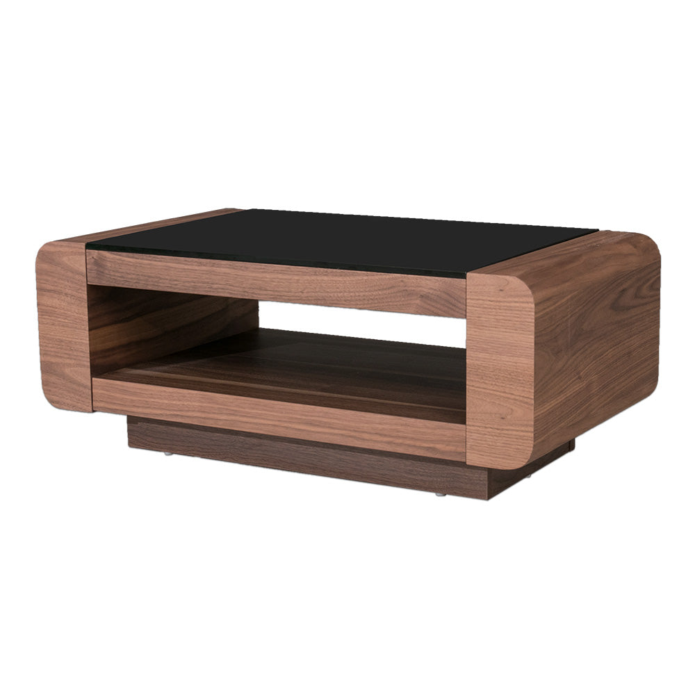 lushroom センターテーブル ガラス ウォールナット ブラックオーク