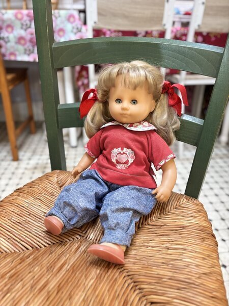 ブロンドのツインテーにブルーの瞳の女の子 ドイツ製 ヴィンテージZaph