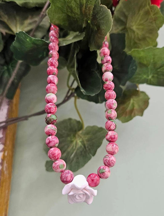 フラワーモチーフ陶ビーズネックレス | Northmall（ノースモール