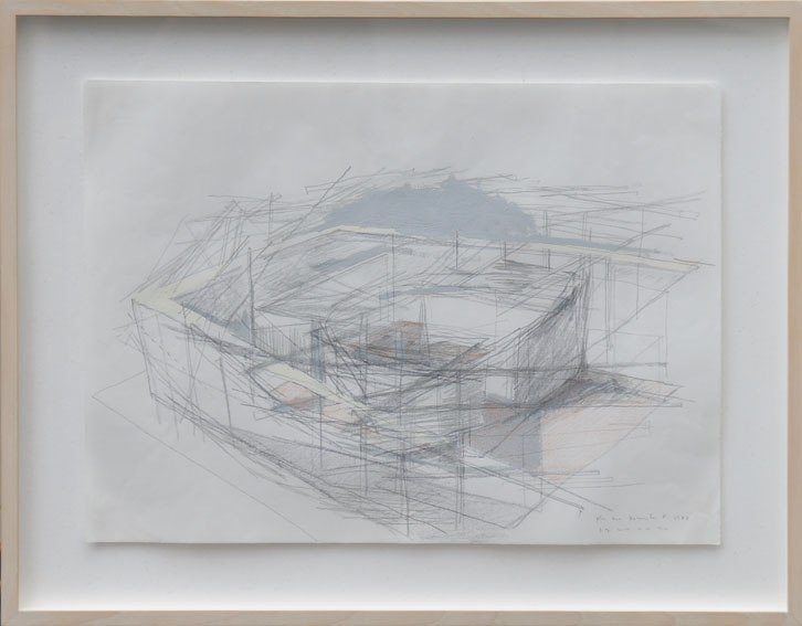 川俣正画額「Plan for Documenta8 Drawing1」 / Tadashi Kawamata