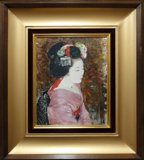 鬼頭 鍋三郎、先笄（さっこう）、希少な画集より、新品高級額装付