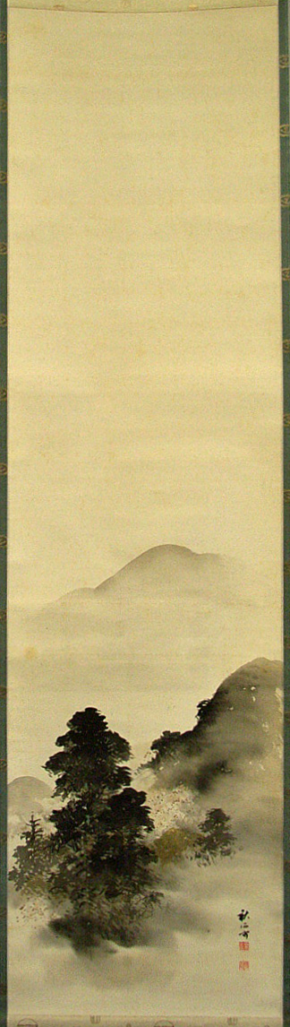 真作/奥谷秋石/お福図/布袋屋掛軸HG-864