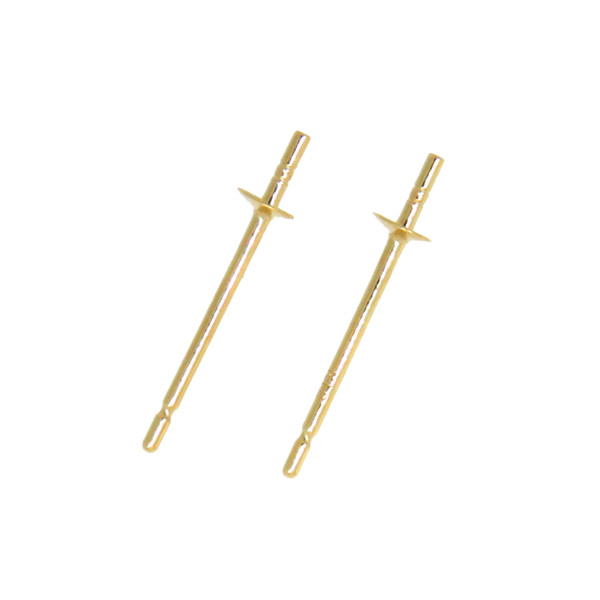 K18 PE (0.7X13.3) 直結2.5mm皿ピアスポスト(皿上長芯): K18(18金