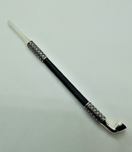 純銀如信形青海波紋煙管（銀／青海波） 柘製作所柘製作所-商品詳細