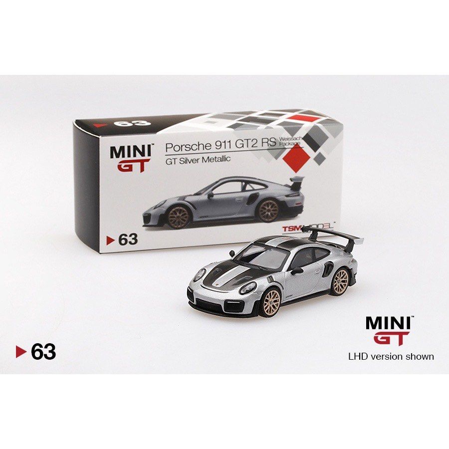 Mini GT Porsche 911 GT2 RS Weissach Package GT Silver Metallic