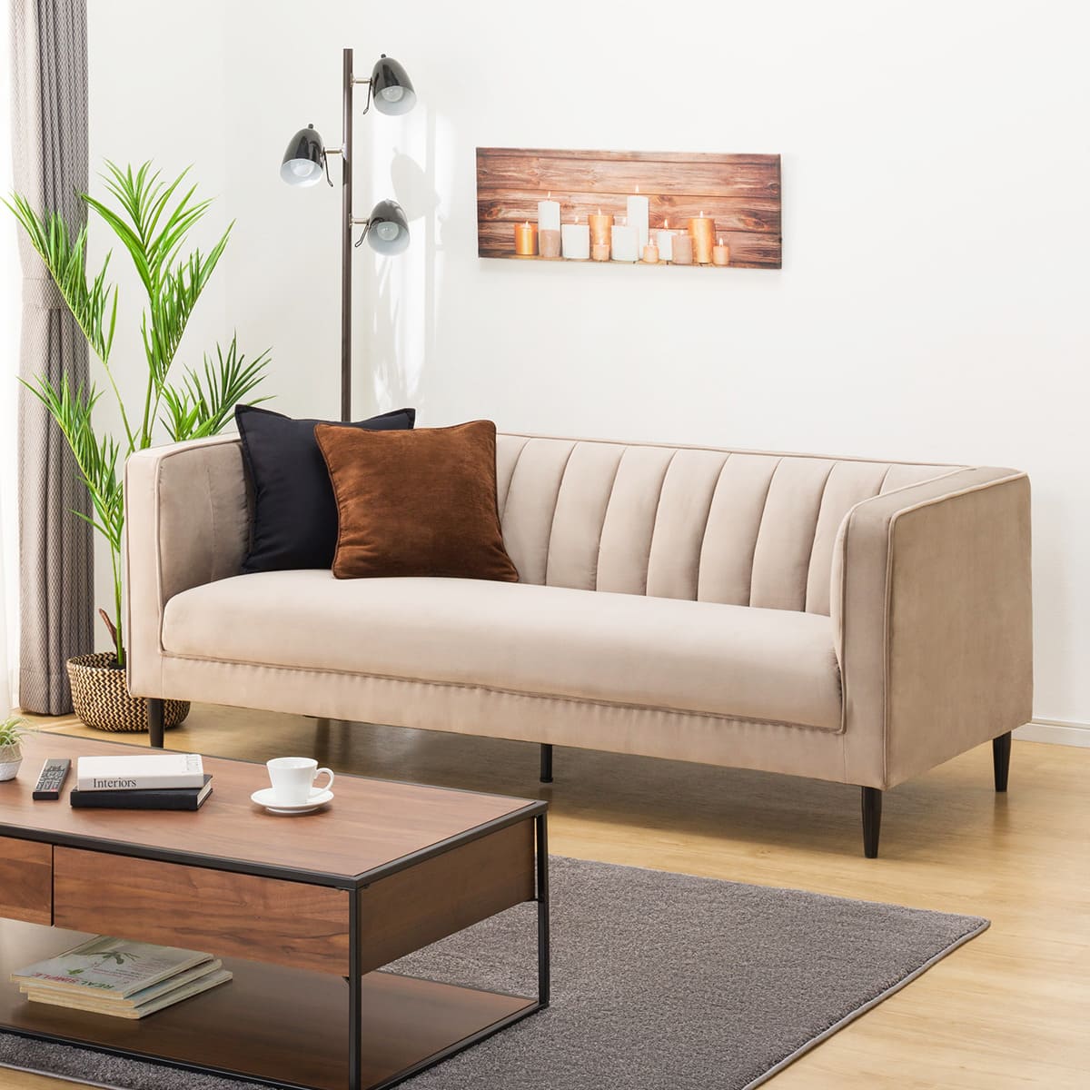 3人掛けソファ 布張りタイプ (KF01 MO) | ニトリネット【公式】 家具