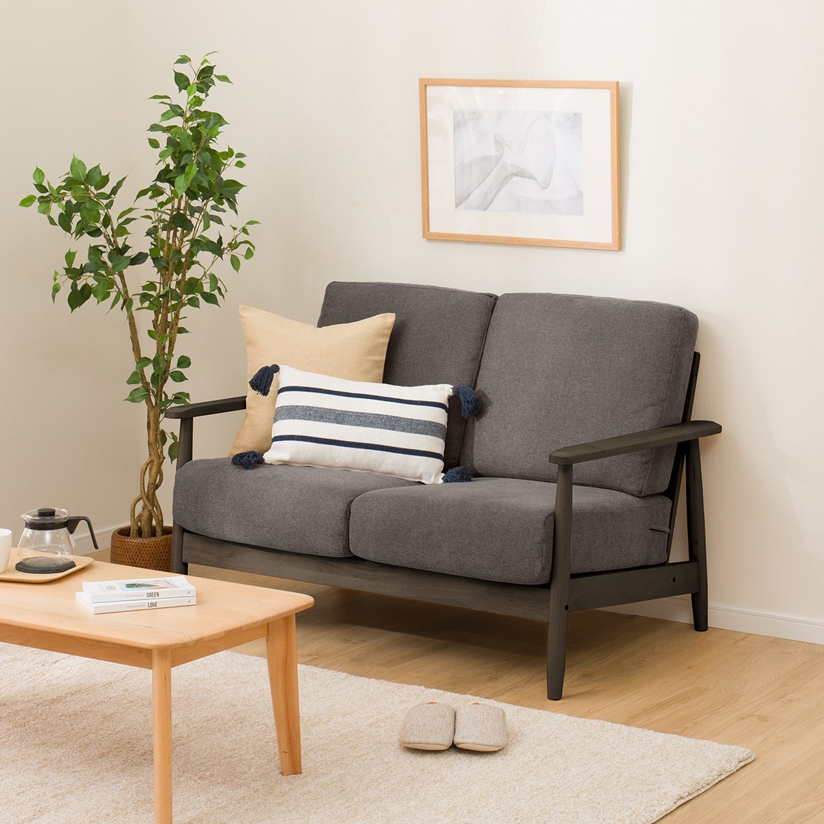 2人掛けソファ 布張りタイプ (IG01 DBR/DMO) | ニトリネット【公式