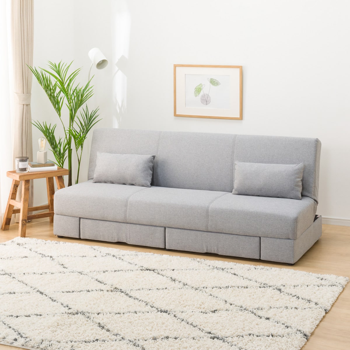 引出し収納付きソファベッド 布張りタイプ (DJ08 GY) | ニトリネット