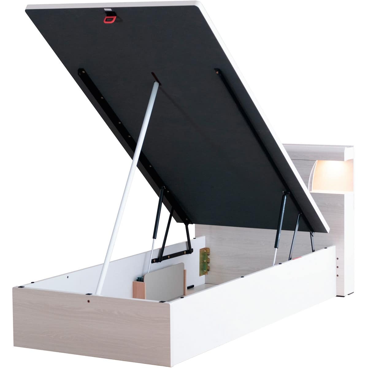 シングルベッドフレーム(OP KG 宮・照明付き 縦開き 深型 WW) | ニトリ