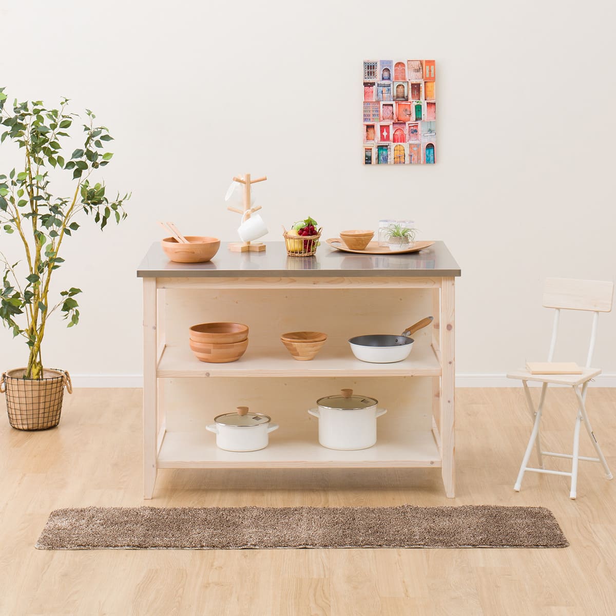 ワークテーブル(シナモ12078WH ステン) | ニトリネット【公式】 家具