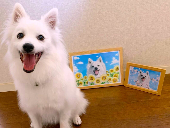 ペット似顔絵のモデルさん2 - ペット似顔絵の制作-似顔絵の家