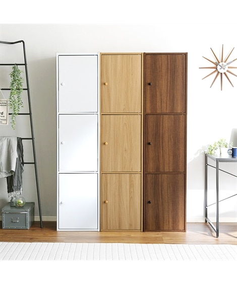 扉付き6段カラーボックス（3枚扉） 通販【ニッセン】