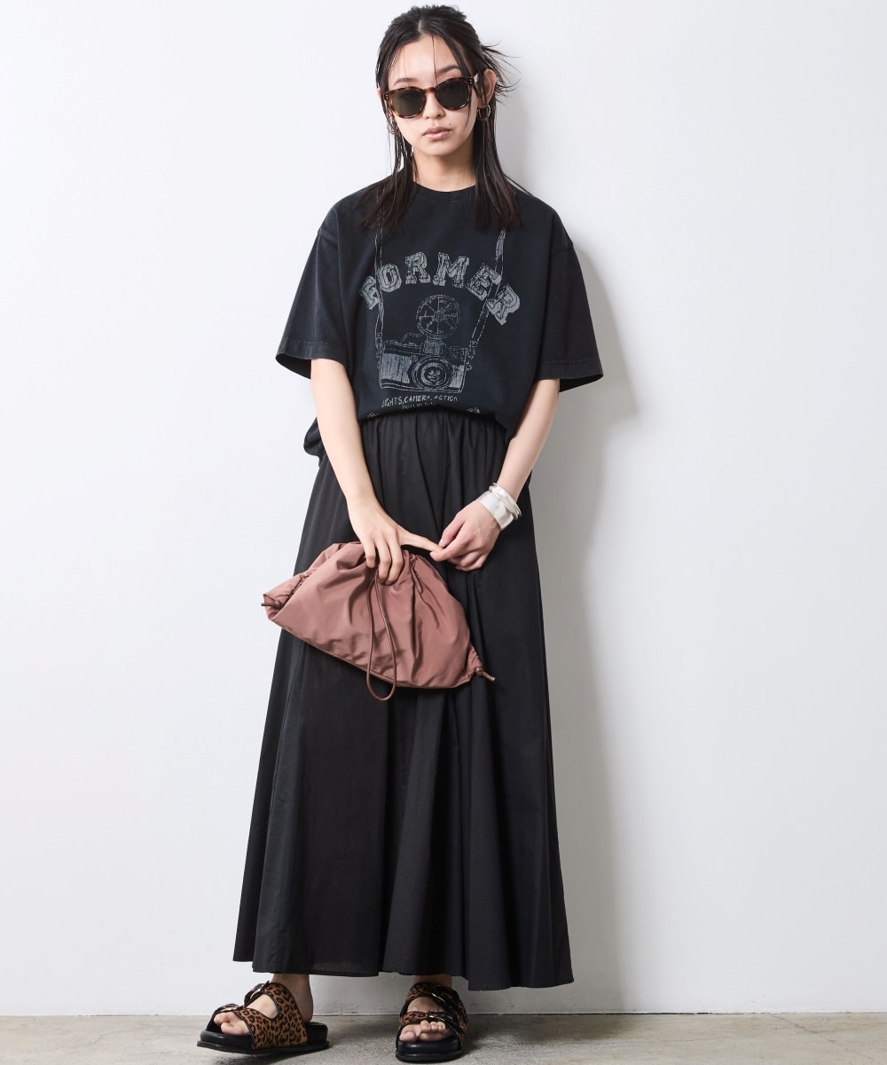 綿100％ピグメント染グラフィックプリントTシャツ＜大きいサイズ有