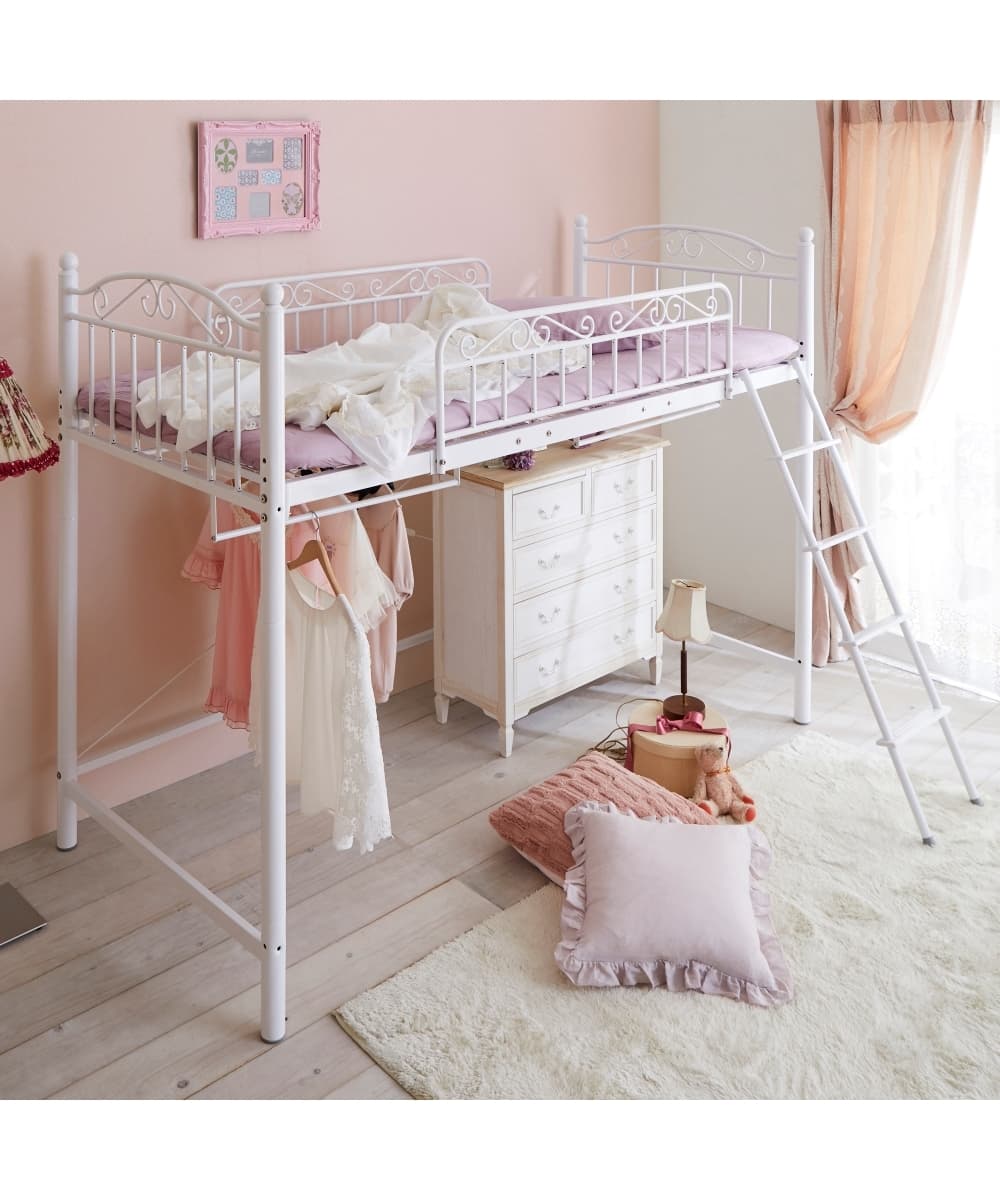 販売終了】ロータイプベッドにもなるプリンセスロフトベッド 通販